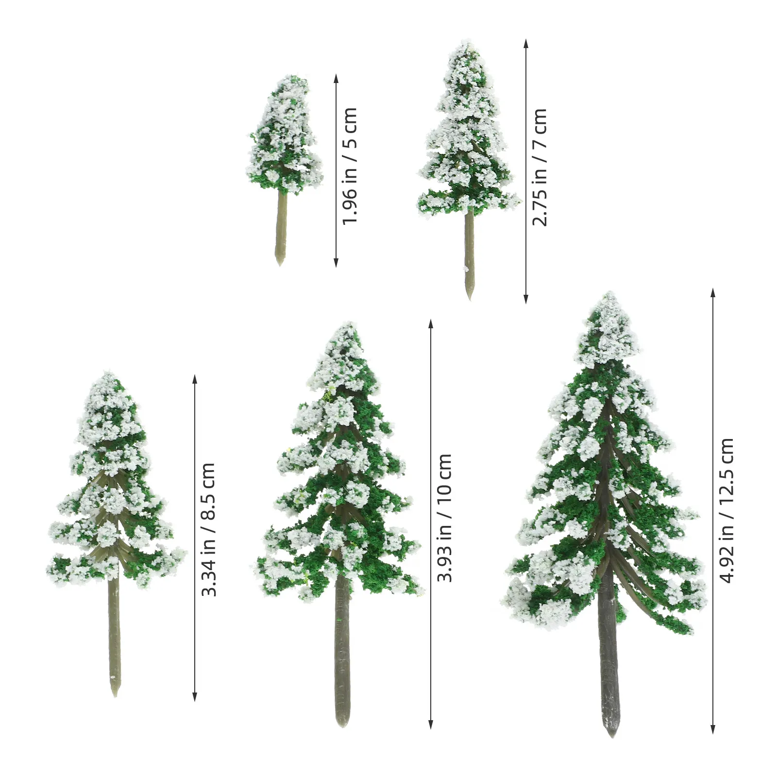 5Pcs Cedar Tree Landscaping Decoration Miniature Road Trees for Diorama Train Scenery Sand Table Landscape DIY Small Pine Tree view 2