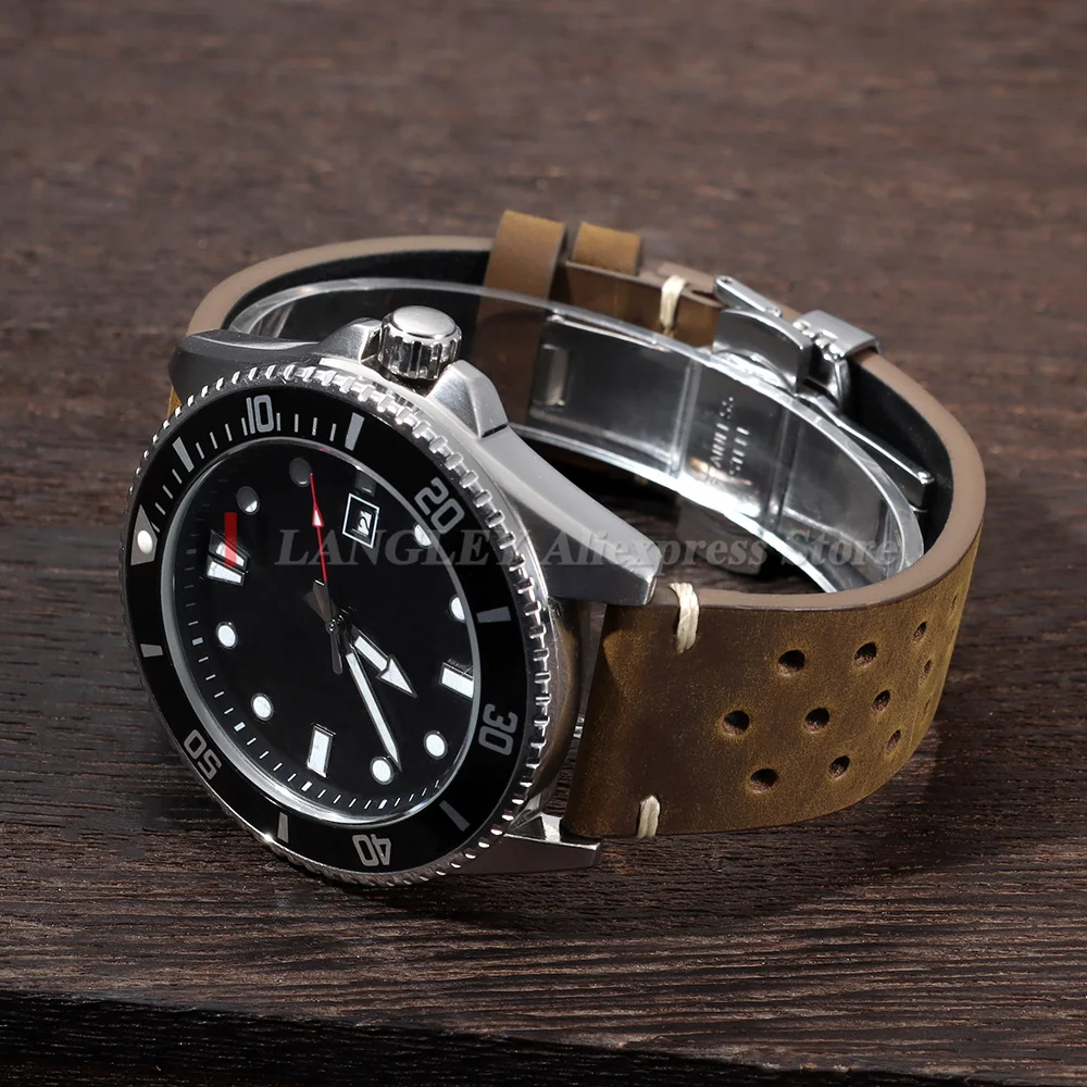 Vintage-Uhrenarmband, handgefertigt, mit Nähten, Rindslederarmband für Omega, für Seiko Smartwatch, atmungsaktives Armband, 18 mm, 20 mm, 21 mm, 22 mm, 24 mm – Detail 13