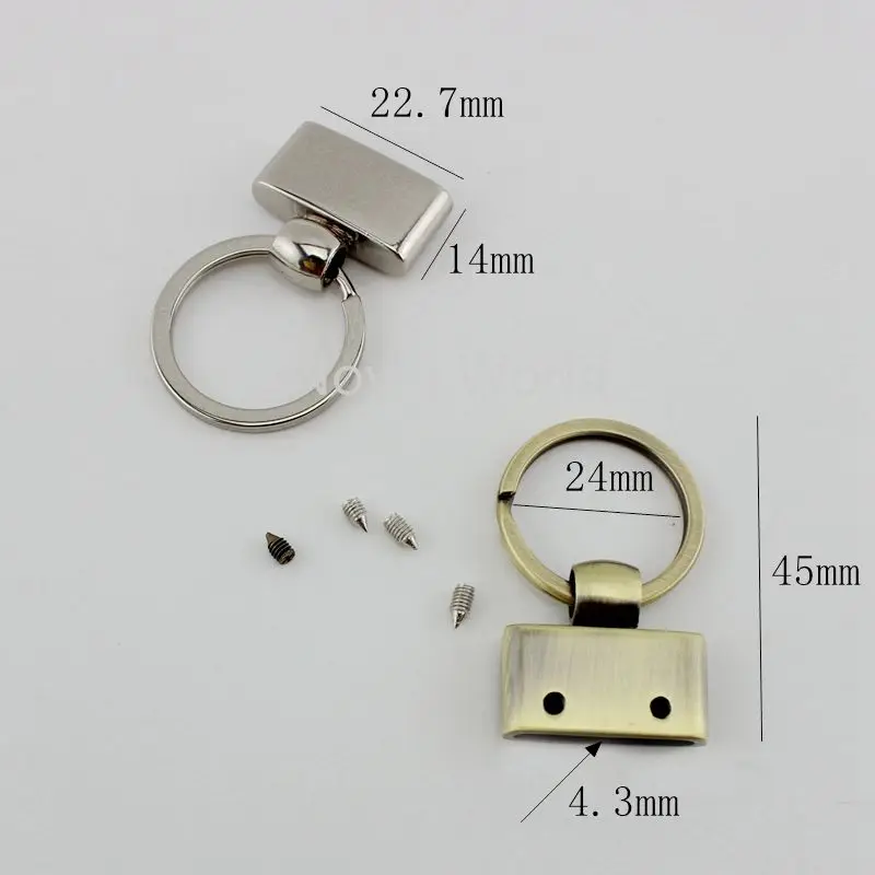 Nolvo-Llavero de metal para coche, hebillas de anillo, grillete, accesorios de hardware, 4 colores, 45x22,7mm, 5 a 100 unidades