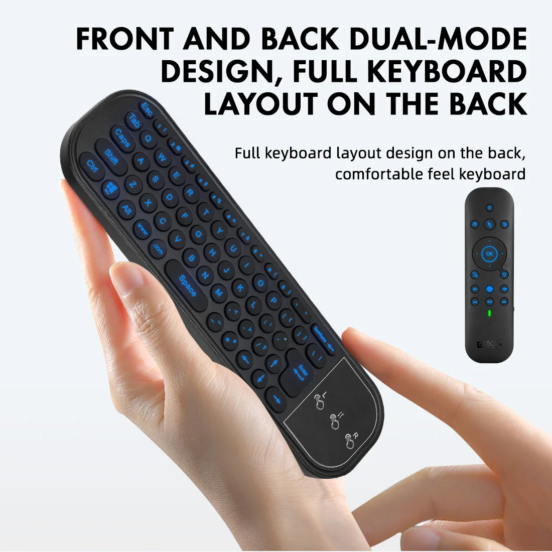 MRSVI G60S Pro Air Mouse Wireless Voice Remote Control 2.4G&Bluetooth Dual Mode With Backlit Mini Keyboard for Android TV Bo