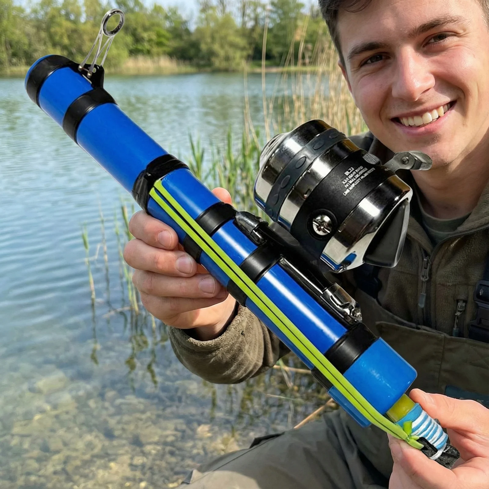 Futterspender für Angelköder im Freien, Köderwurfgerät mit Gummiband, neues Angelzubehör, kompatibel mit verschiedenen Angelrollen