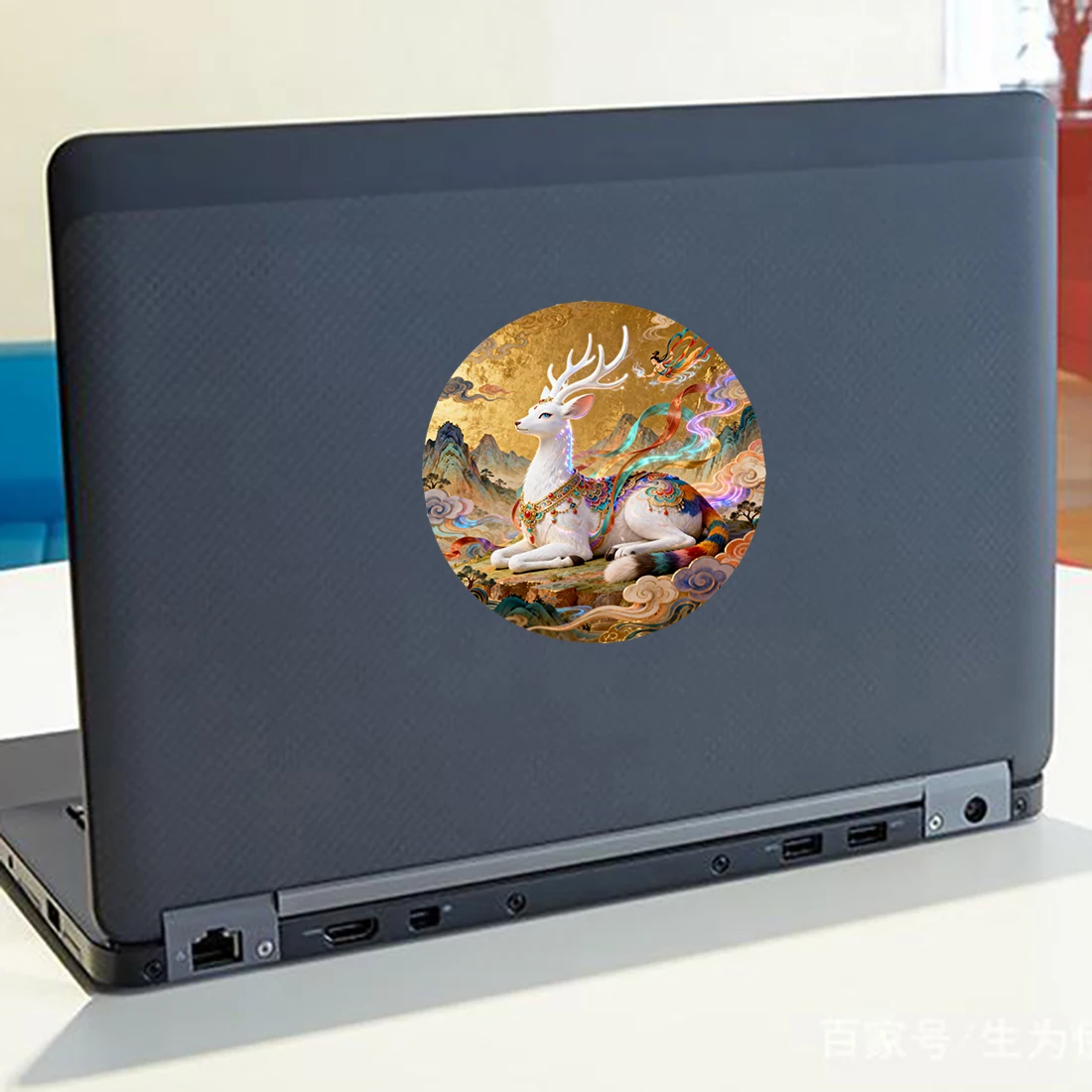 Three Ratels CEE102 Mythical style colorful deer nine tailed fox wall sticker for home decoration lucky car decals