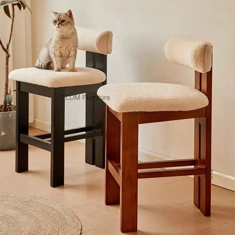 

Минималистичные деревянные барные стулья со спинкой, удобные скандинавские барные стулья, современная эргономичная мебель для бара Taburete Altolounge Suite