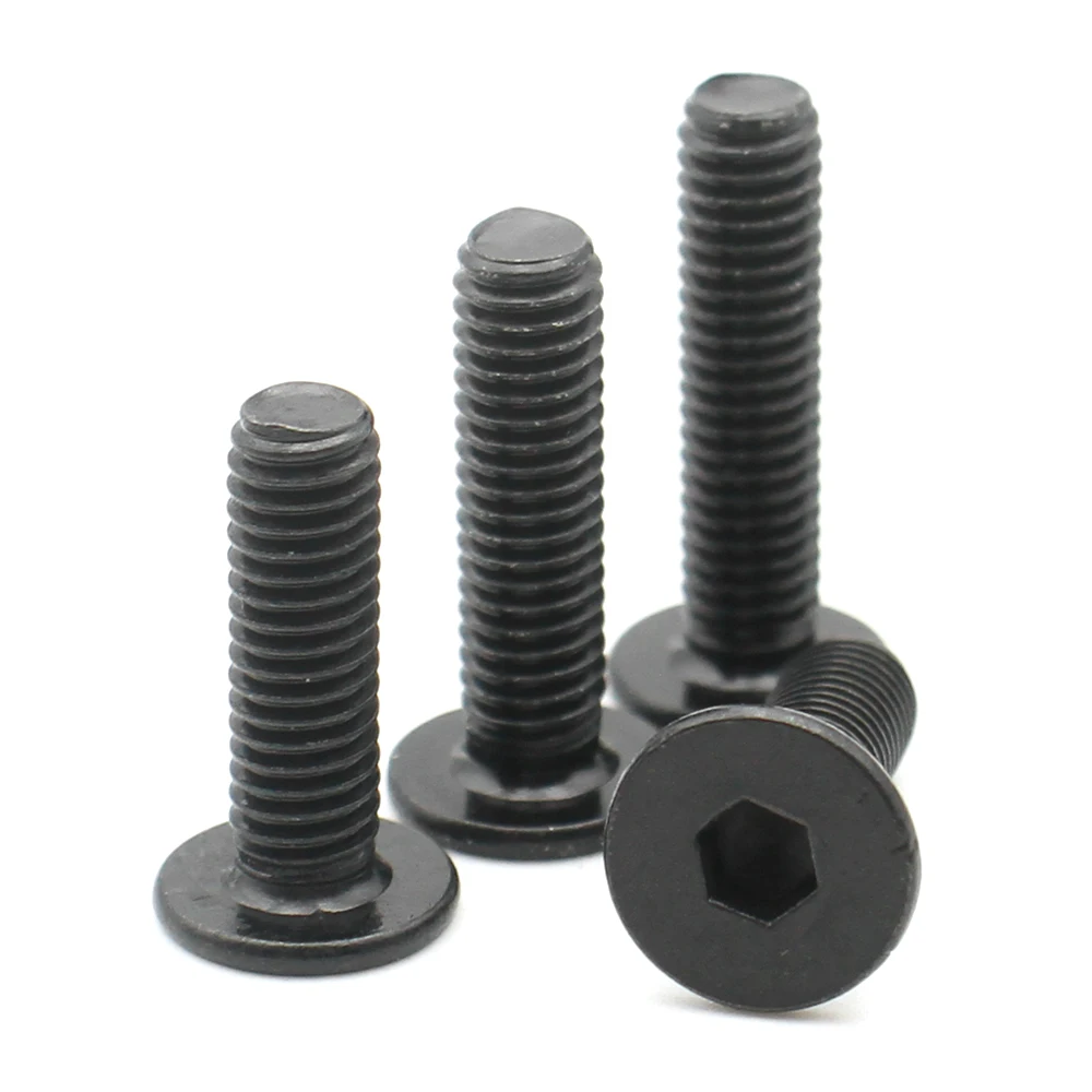5-50pcs M2 M2.5 M3 M4 M5 M6 M8 Black 304 Stainless Steel Hex Hexagon Socket Ultra Thin Super Low Flat Head Allen Screw Bolt