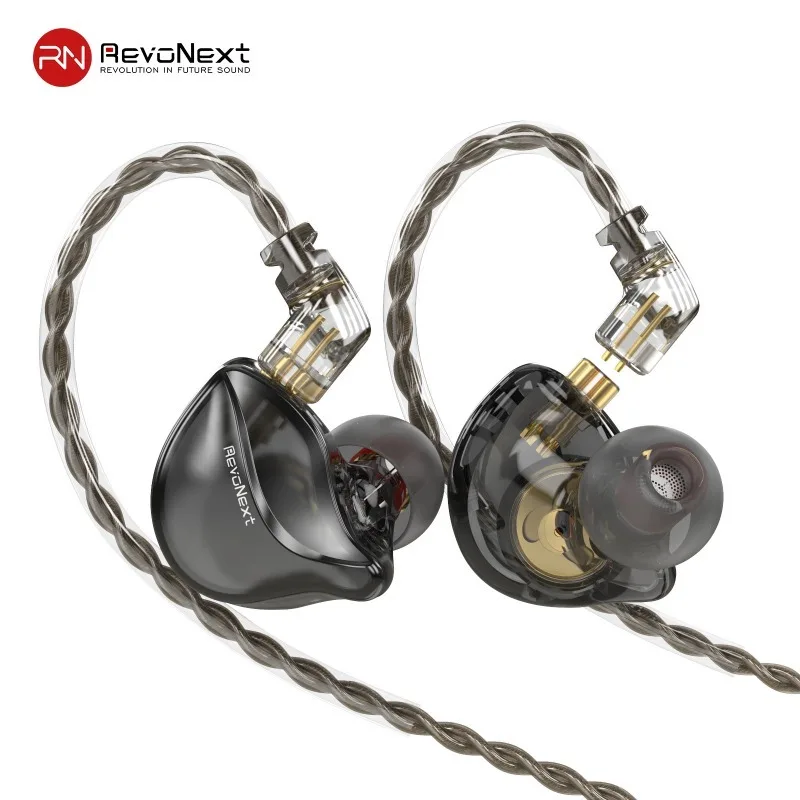 RevoNext RH-212 IEM Earphone Dual Magnetic Moving Coil Wired in Ear Monitors Headphones for Musicians Drummers Singers Earbuds