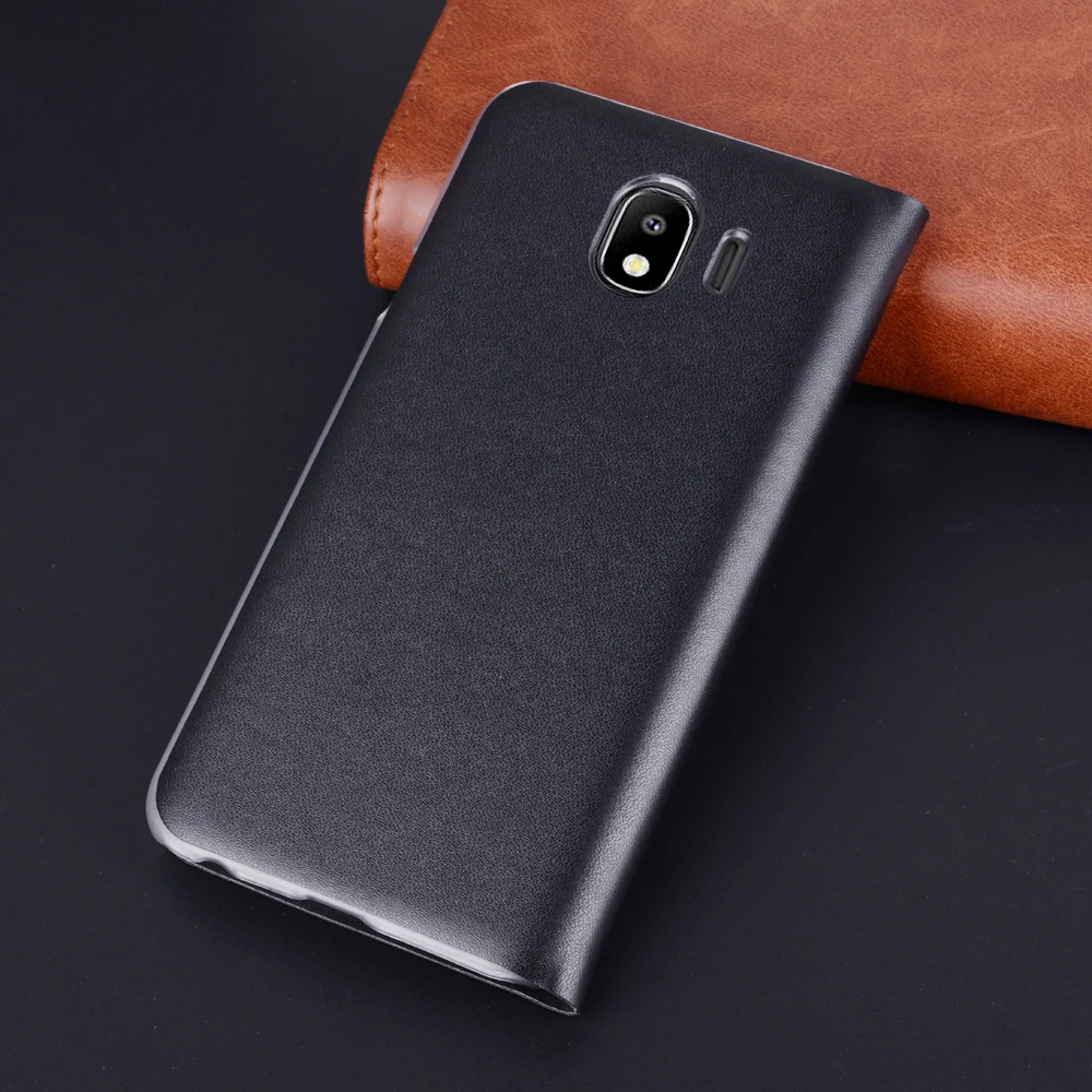 Flip Cover Leather Wallet Phone Case For Samsung Galaxy J4 2018 J 4 SM J400 J400F SM-J400 SM-J400F 360 Full Protective Case