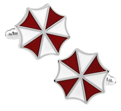 Promotion! Men Cufflinks wholesale&retail Top Copper Red Colour Umbrella Design Cuff Links  