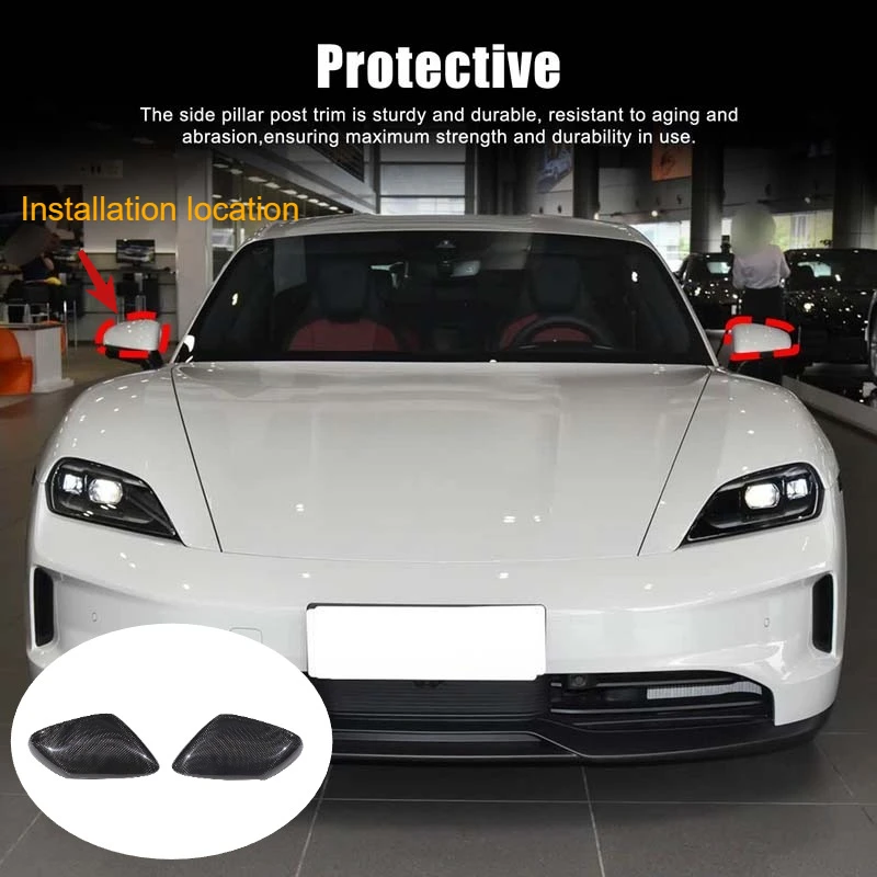 

For Porsche Taycan 2019-2025 Real Carbon Fiber Car Exterior Mirror Cover Decorative Stickers Car Exterior Protection Accessories