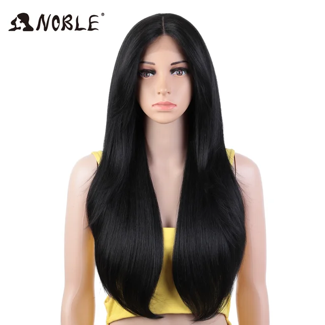 Noble Synthetic Lace Front Wig 26 Straight Ombre lace Cosplay Wig  Lace Part Wig Blonde Wigs For Women Wig synthetic Lace Wig