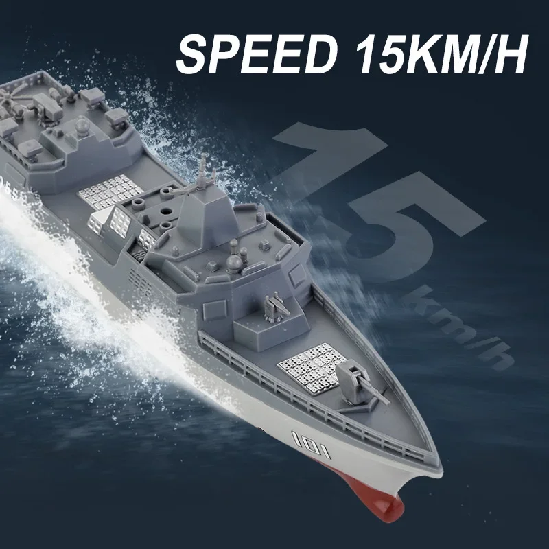 Mini 2.4G Remote-controlled Boat Electric Military Aviation Model High-speed Remote-controlled Destroyer Toy Boat