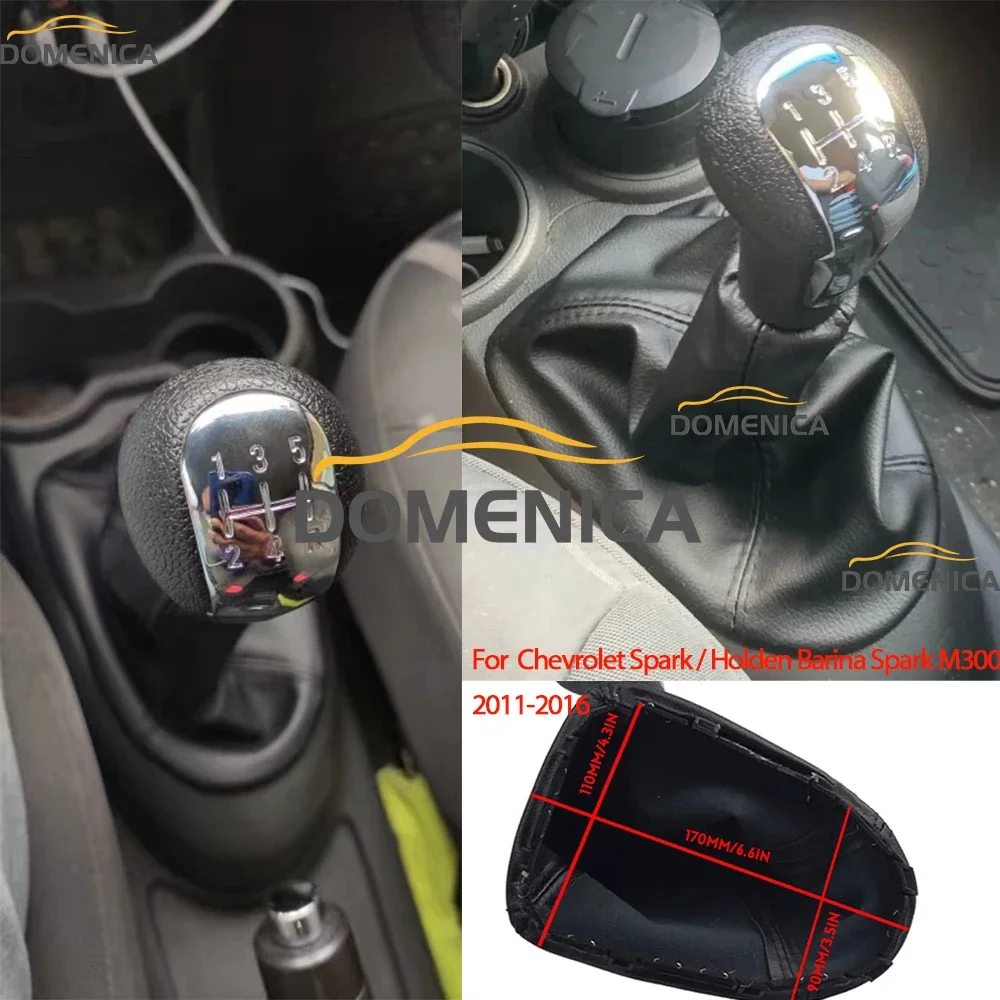 For Chevrolet Matiz Spark M300 2011 2012 2013 2014 2015 2016 Car 5 Speed Manual Gear Shift Knob Black Leather Gaiter Boot Cover