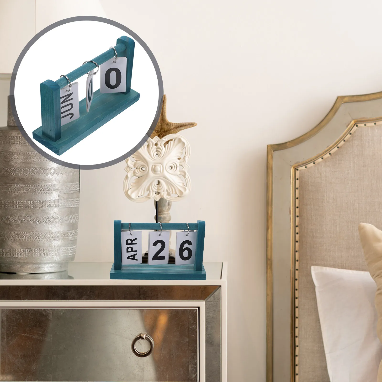 

Retro Desk Calendar Flip Perpetual Wooden Table Calendar Desktop Decoration Rustic Office Home Farmhouse Desk Accessories