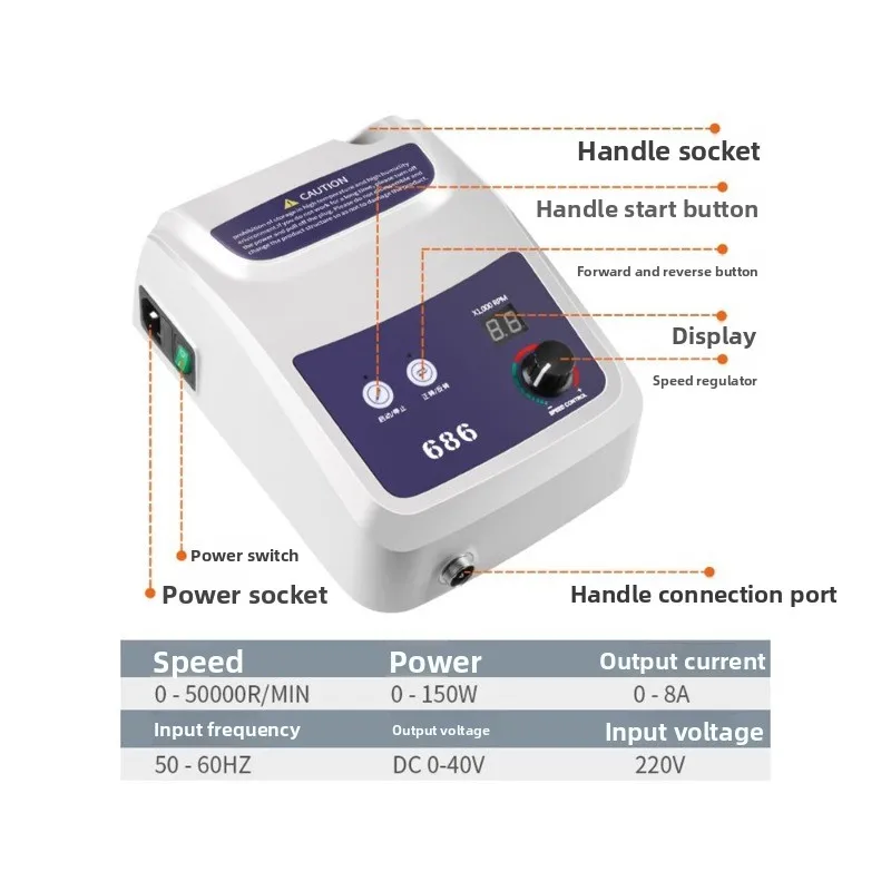 Tooth engraving machine Small brushless sander, jade carving wood carving nuclear carving ma power tools