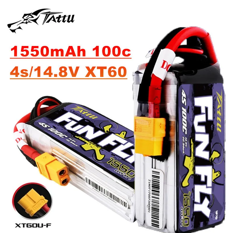 Oryginalny bateria LiPo TATTU FUNFLY 100C 1550mAh 14.8V dla helikopter RC Quadcopter FPV wyścigowy akumulator 4S części do dronów