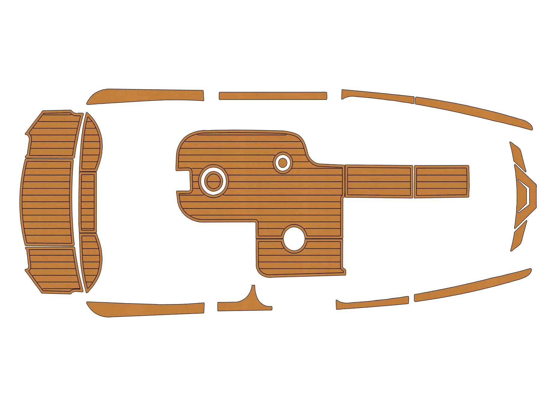 Non-Slip EVA Faux Teak Marine Mat Self-Adhesive 6mm Yacht Cockpit Pad for 2016 MB Sports  F22 Tomcat Boat Decking Easy Install