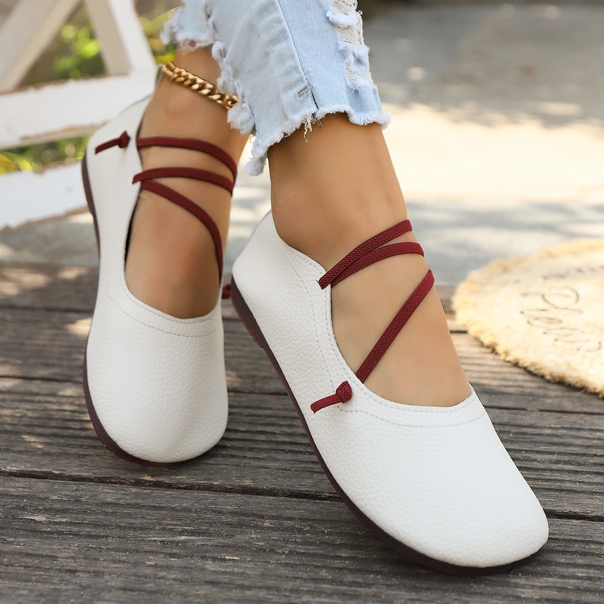 

Shoes Woman Trend Summer New Women Mary Jane Shoes Soft Casual Outdoor Dress Flat Ballet Shoes Round Toe Shallow Slip on Flats