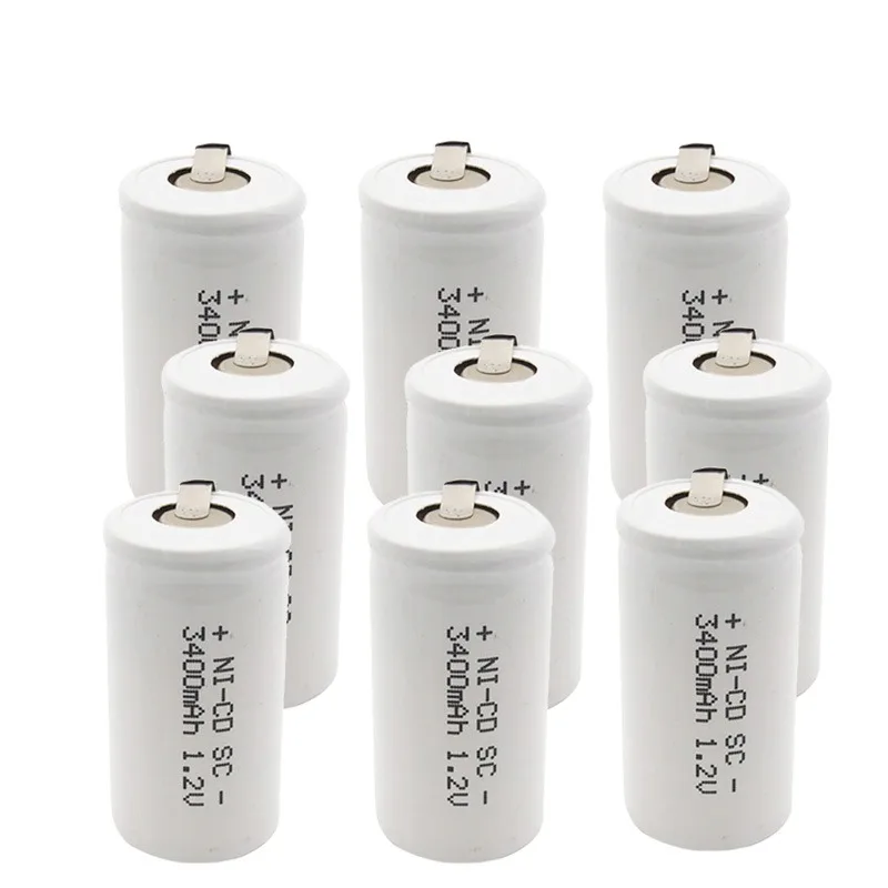 1.2V 3400mah High Quality SC NI-CD Rechargeable Battery 22420 Sub C  Cell with Welding Tabs for Electric Drill Screwdriver