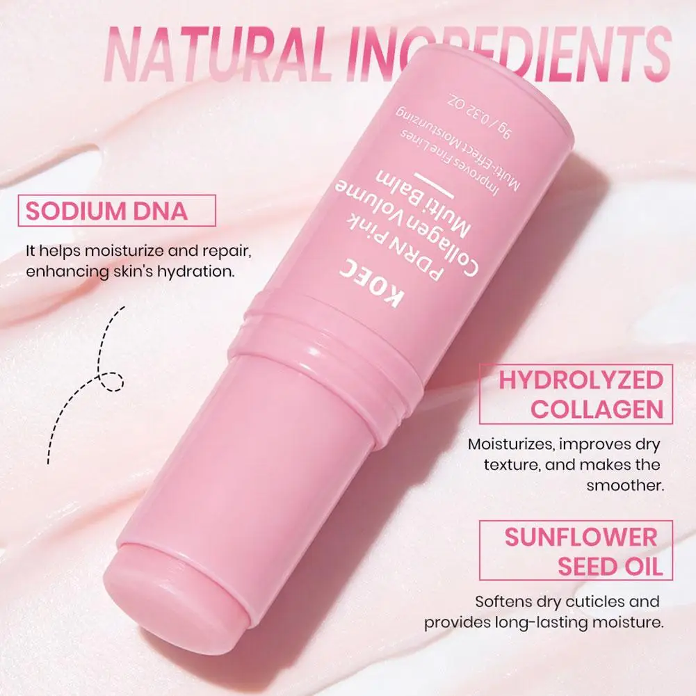 Zdjęcie 6: KOEC PDRN Pink Collagen Volume Multi Balm Stick, przeciwstarzeniowe nawilżające serum w sztyfcie na drobne linie, rozjaśniające matową skórę