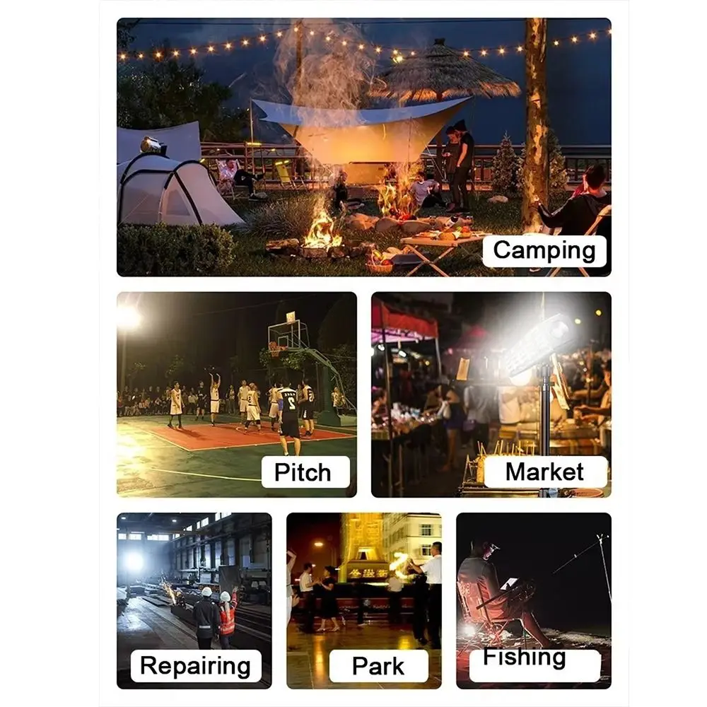 سطوع عالية المحمولة LED ضوء بار USB قابلة للشحن 3 أوضاع الألوان قابلة للشحن ضوء العمل IP66 مصباح LED مغناطيسي مقاوم للماء #6