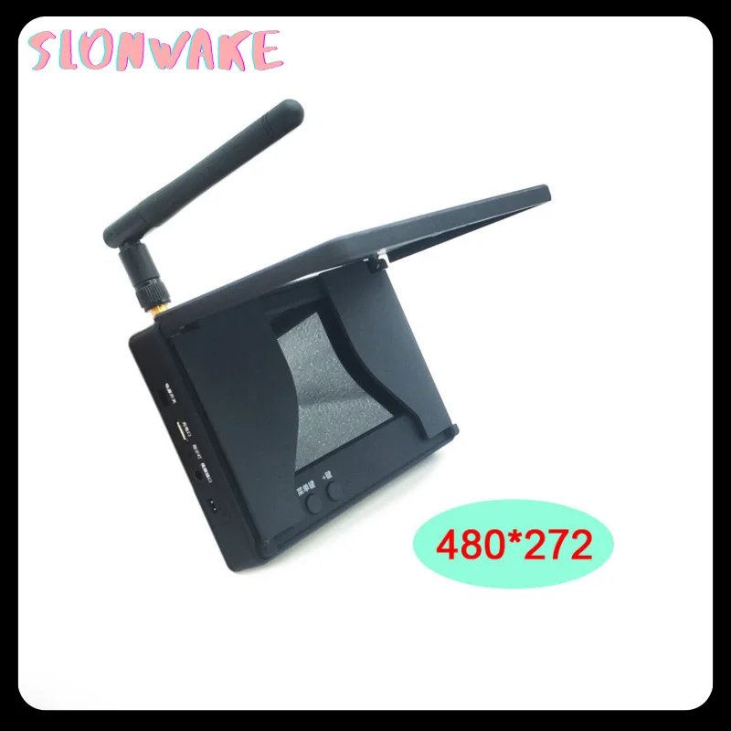 5.8G 48CH 4.3 Inch LCD 480*272px 16:9 NTSC/PAL FPV Monitor Auto Search With OSD Build-in Battery for RC Drone