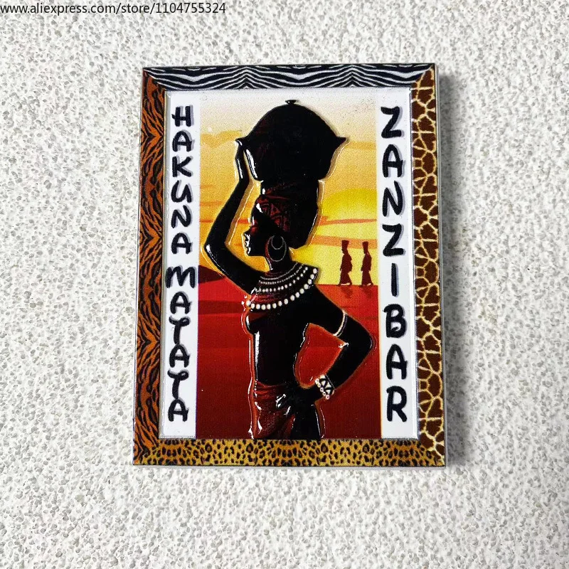 

Zanzibar Travel Souvenir Crafts Трехмерные предметы домашнего декора для беззаботных людей 3d расписные магниты на холодильник