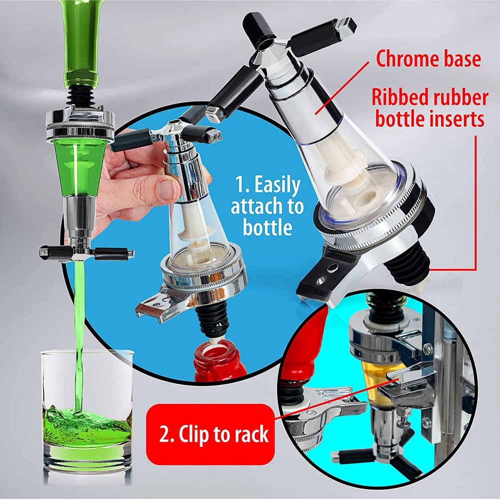 Dispensador de licor de pared para 1 botella, estante para vino, soporte para bar, estación de bebidas alcohólicas, disp