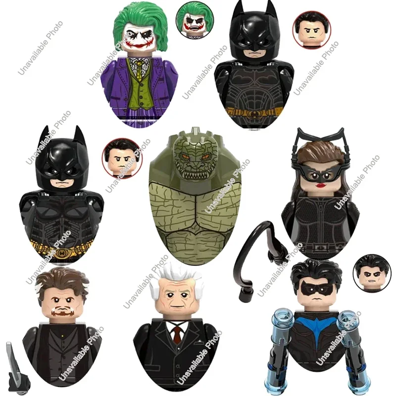 Hot Toys X0341 Marvel Batman Joker Catwoman Building Blocks Hero Anime Bricks Dolls Mini Action Toy Figures Assemble Blocks Gift