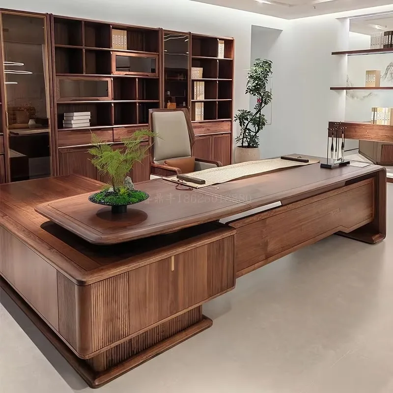 Strong Cheap Executive Desk Drawers Wooden Brown Modern Drawers Office Desks Luxury Large Scrivanie Da Ufficio Furniture