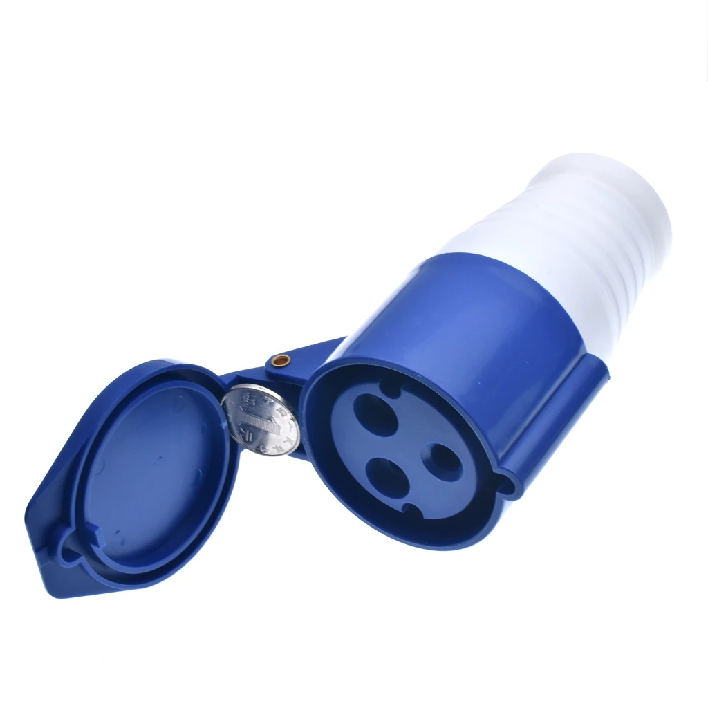 NEW Blue 250V 16/32 AMP 3 Pin Industrial Site Plug & Sockets IP44 2P+E Male/Female Industry Electrical Socket