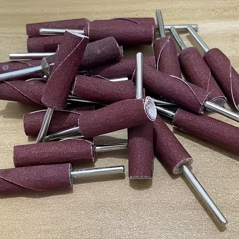 3MM Shank Cylindrical Sand Cloth Grinding Bits 80-240Grit Sandpaper Polishing Burrs Metal Rust Removal Grinding Tool for Electri