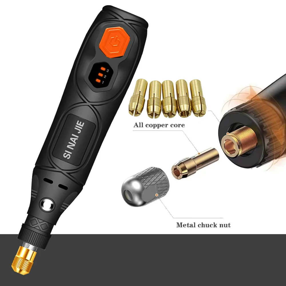 USB Cordless Rotary Tool Kit Woodworking Engraving Pen DIY For Jewelry Metal Glass Mini Wireless Drill With Dremel Accessories