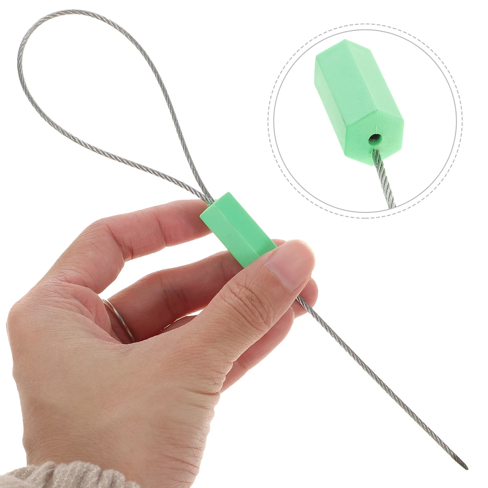 10Pcs Professional Tamper-Proof Wire Tag -Piece Construction Adjustable Locking Length for Shipping Container Seals