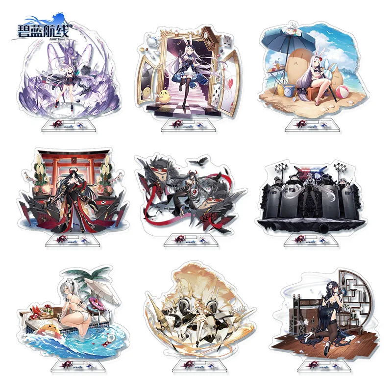 Azur Lane Anime Decorations Games Computer Desk Decoration Transparent Acrylic Figures Stand Souvenir Trend High Precision