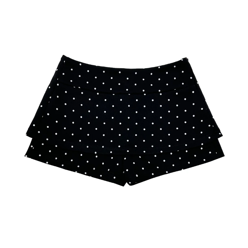 AOSSVIAO 2026 Summer Two-In-One Polka Dot Women Shorts Versatile Side Zipper Skort  Anti-Chafing Anti-Exposure Casual Bottoms
