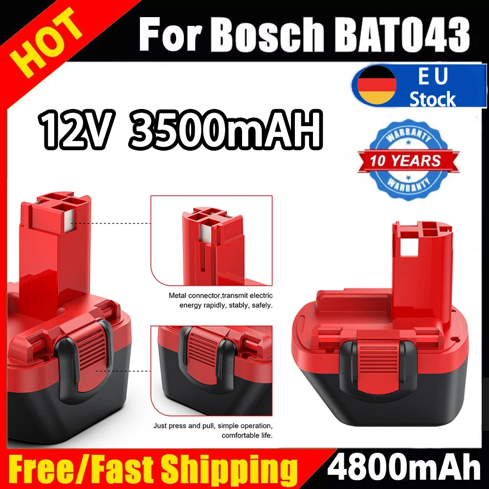 

2024 For Bosch 12V 3500mAh PSR Battery 12V 3.5Ah AHS GSB GSR 12 VE-2 BAT043 BAT045 BAT046 BAT049 BAT120 BAT1392024