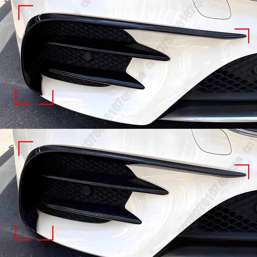6PCS Front Bumper Spoiler Fog Light Trim For Mercedes-Benz E-Class W213 E260 E300 E53 AMG 2016-2020 Chin Side Blade Body Kit - view 3