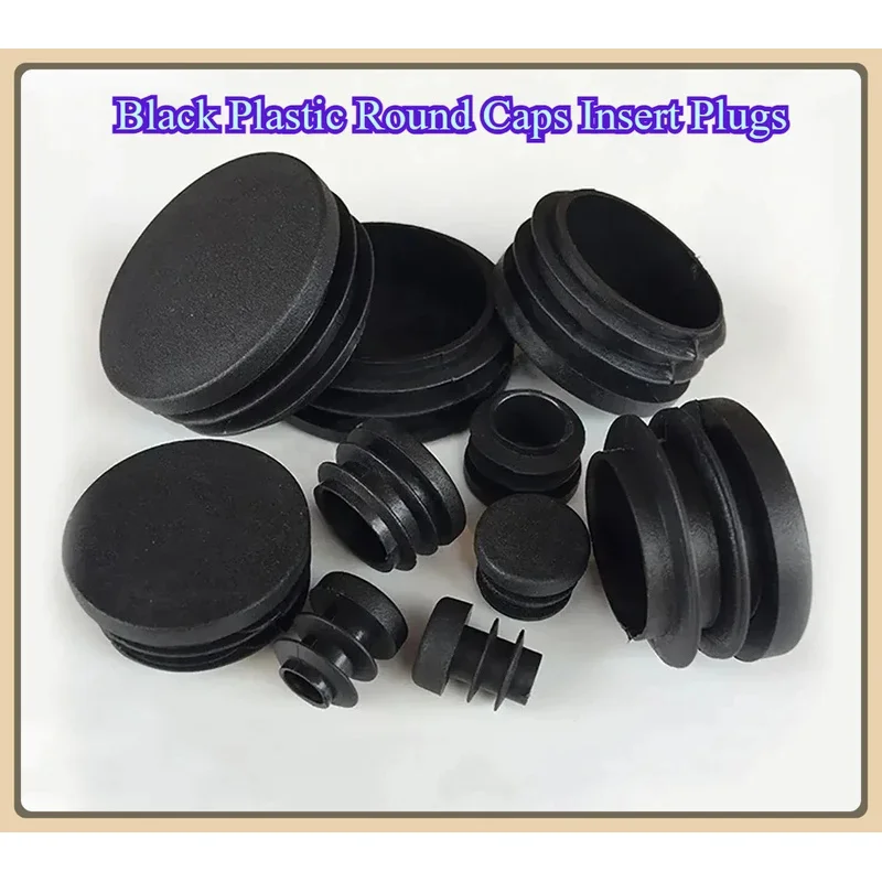 

Inner Plug Protection Gasket Black Plastic Round Caps 12mm To 76mm For Pipe Bolt Furniture