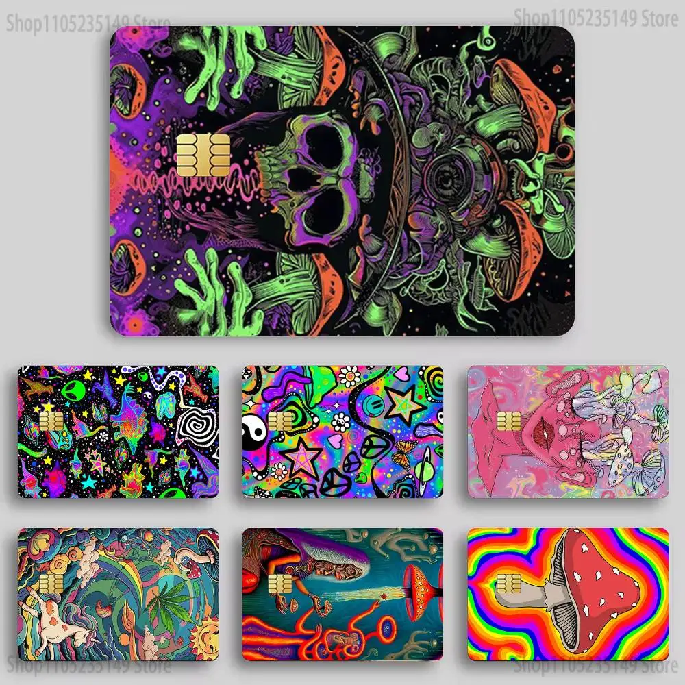 

Mushroom Psychedelic Art Card Sticker Diy Decorate Exquisite Bank Card Decals Patch Documents Birthday Gift