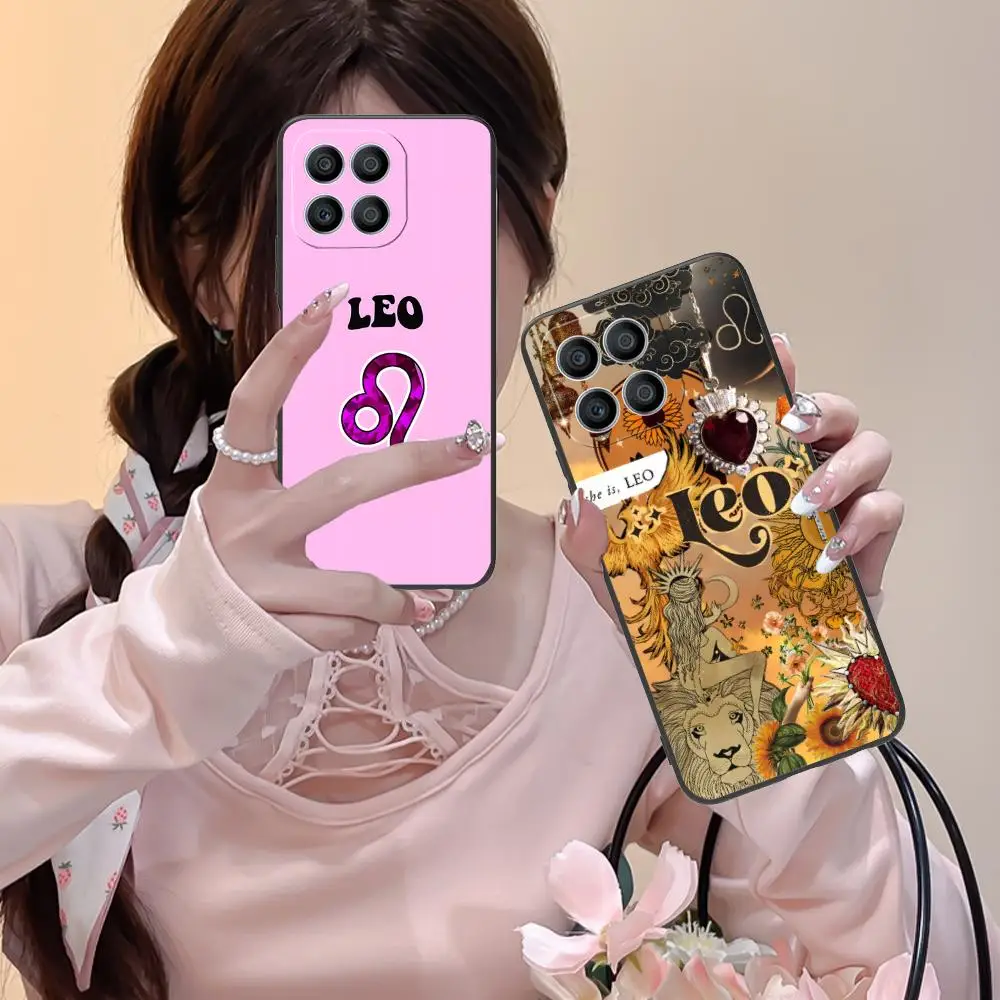 حافظة هاتف محمول بعلامة زودياك ليو لهاتف Honor 90 80 70 60 50 30 20 10 9 8 7 Pro S SE Lite 5G غطاء طباعة ملون فاخر جدًا #5