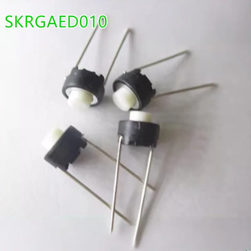 10PCS-100PCS SKRGAED010 ALPS touch key 6*6*5MM white circular two-legged microswitch