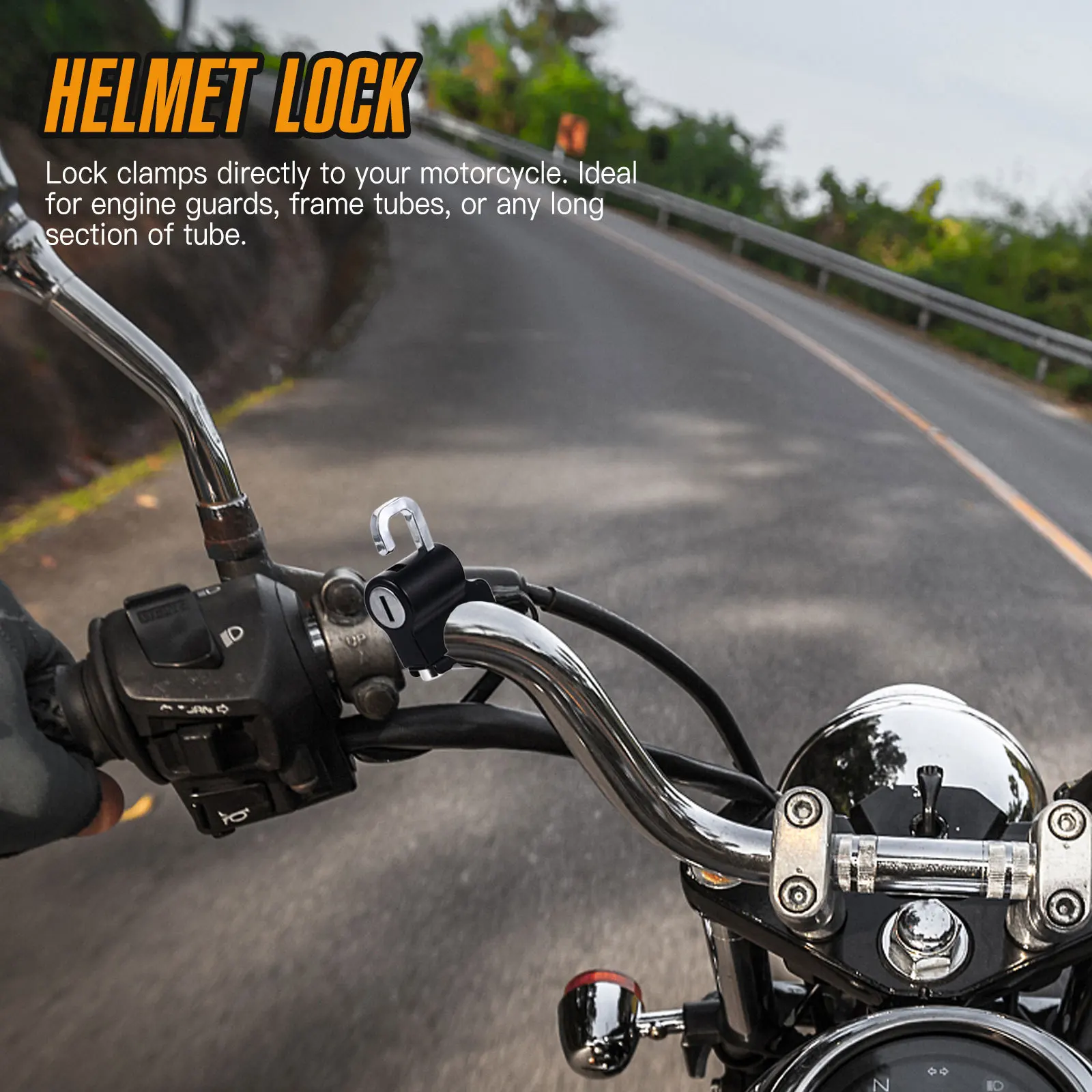 

1Set Lock Anti-Theft Zinc Alloy Security Clamp for Motorcycle Handlebar Tube Fixed Hanging Lock Anti-Theft Locks