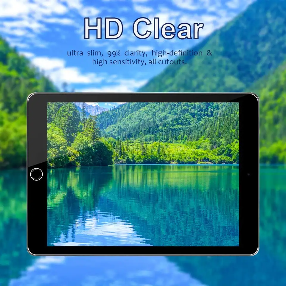 Para iPad 9ª 8ª 7ª 10.2 Película de vidrio templado Full HD Protector de pantalla en iPad Air 10.9 M3 M2 2026 Pro 11 M5 M4 2025 Resistente a rayones Cubierta para iPad 5 6 9.7-pulgadas Recubrimiento oleofóbico Fácil instalación Paquete de 2 4