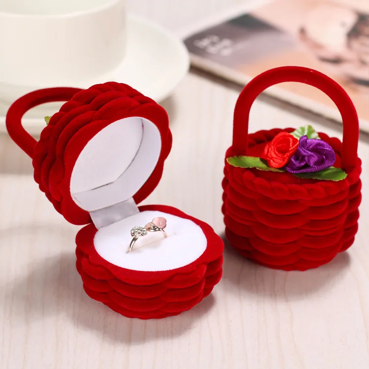 2024 Engagement Velvet Earring Ring Packaging Box Jewelry Organizer Valentine Day Gift Case Ring Display Storage Wholesale