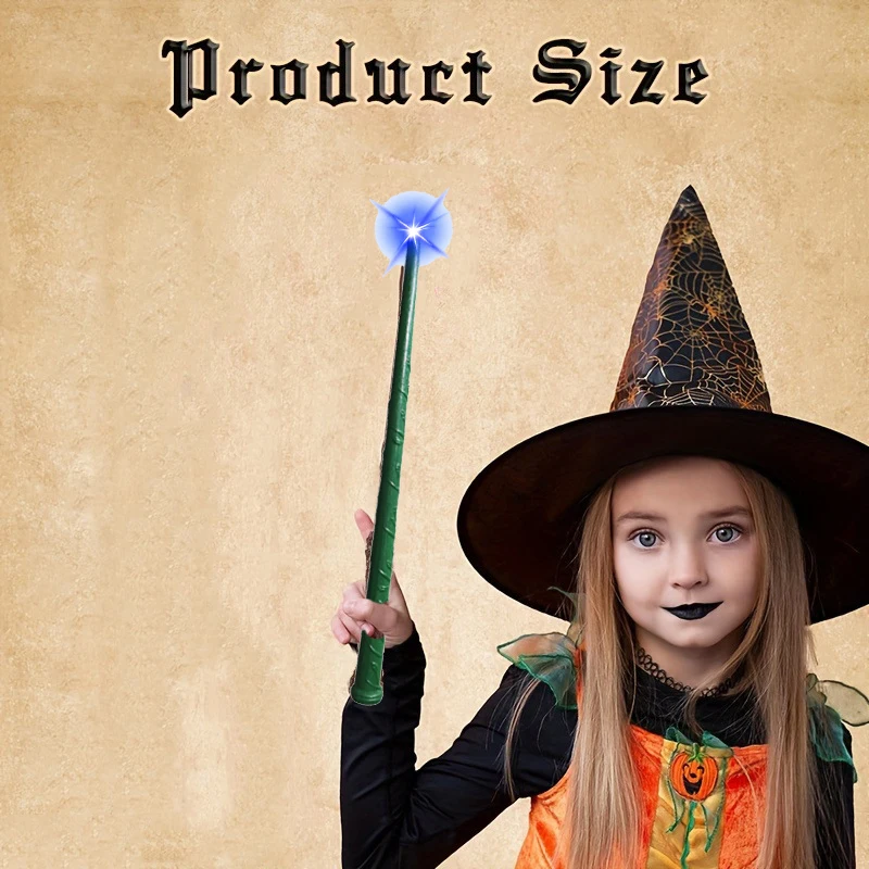Light Up Wizard Wand Glowing Witch Toy For Kids Illuminating Wand With Sound And Light Party Costume Accessory For Halloween