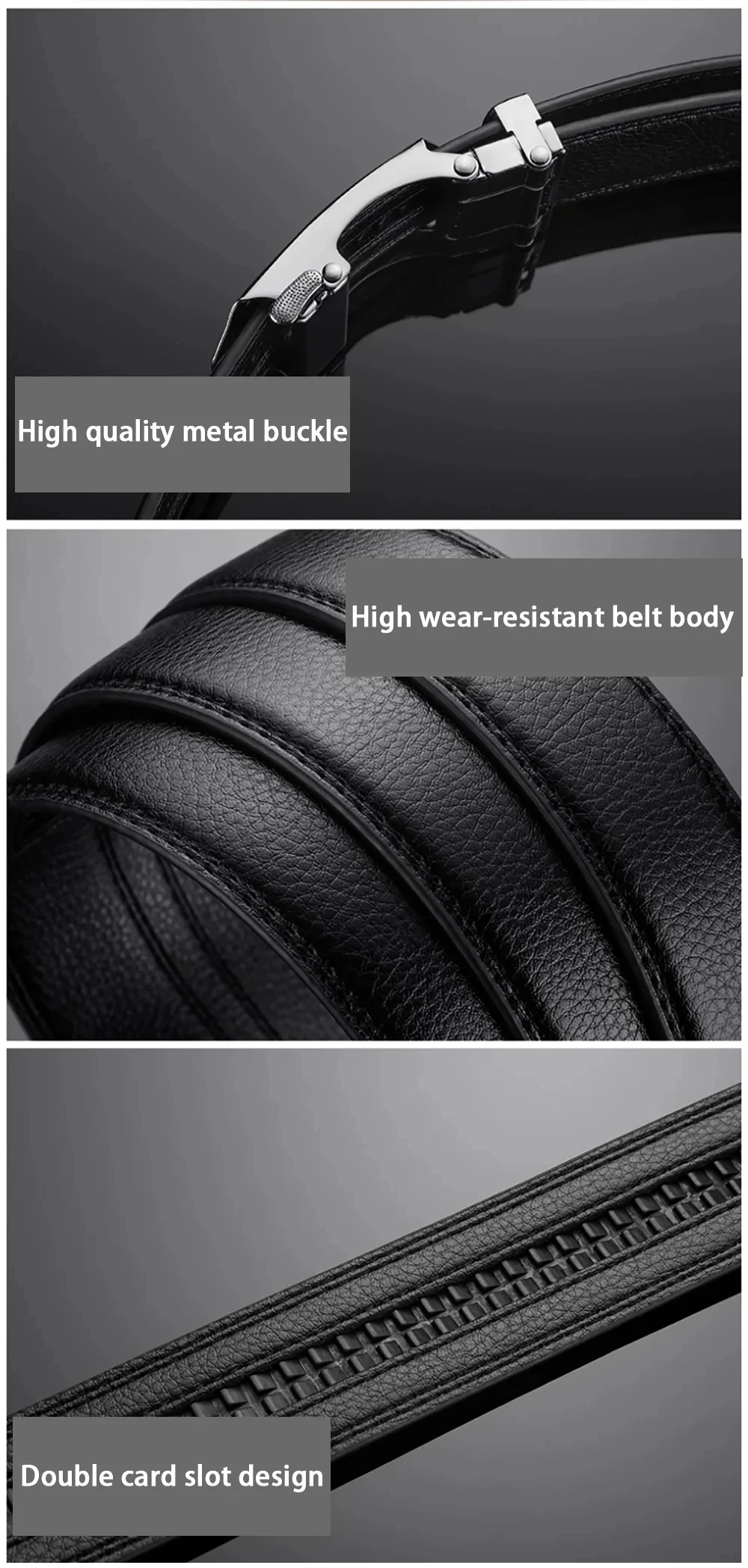 Mode-Business Männer Gürtel Echte Luxus Marke Gürtel Metall Schnalle Gürtel Hochwertige PU Leder Weichen Gürtel Mit Cargo Hosen Jeans – Detail 3