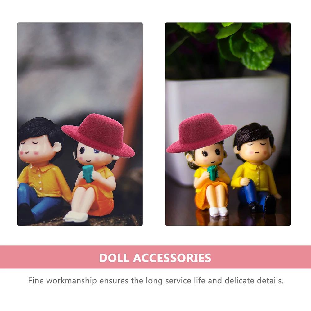 15 Pcs Mold Small Hat Baby Girls Toys Felt Hats Cloth Black Dolls Decor Accessories