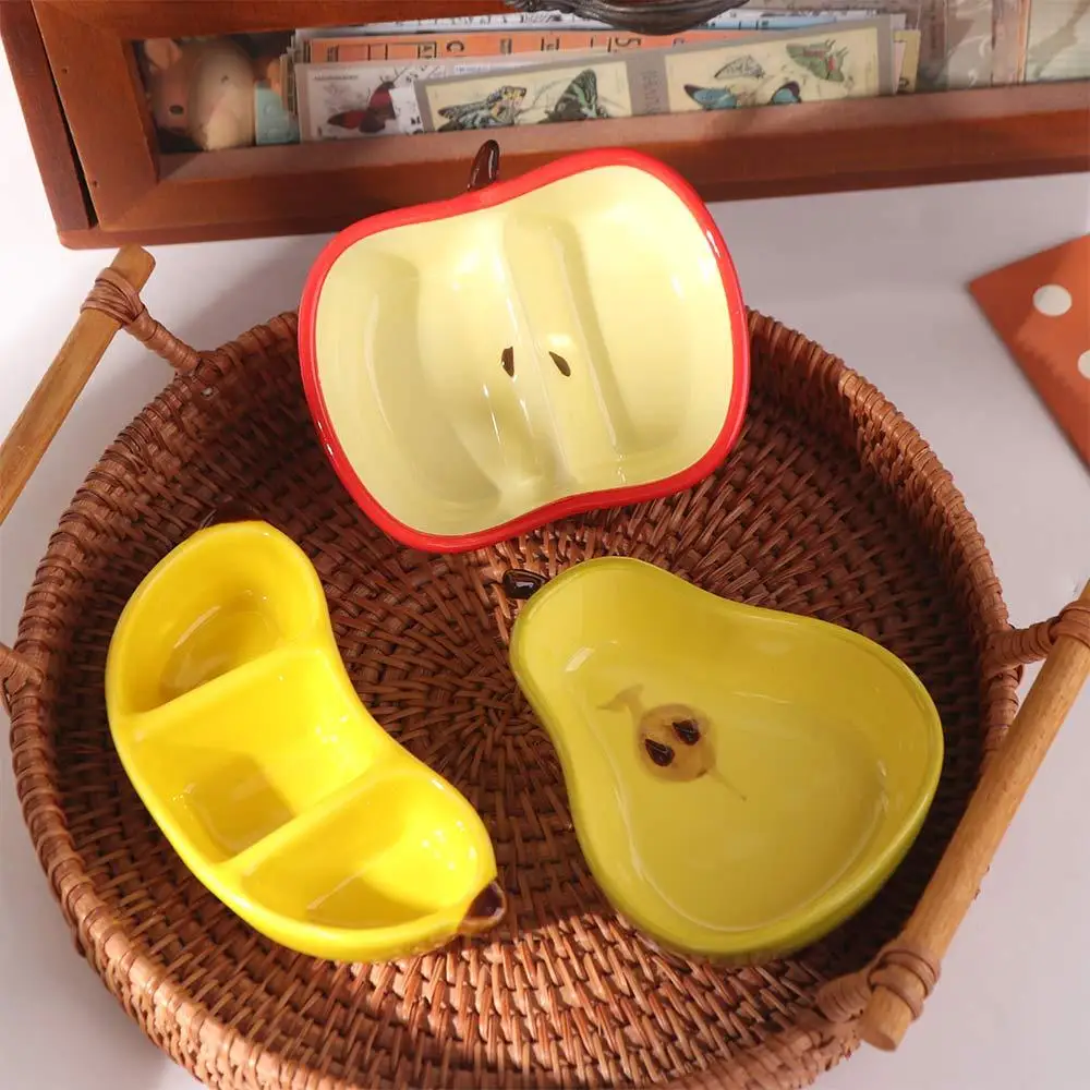 

Kitchen Organizer Ceramic Fruit Shaped Plate Creative Cute Dip Sauce Dish Multifunctional Funny Snack Dish Tomato Sauce