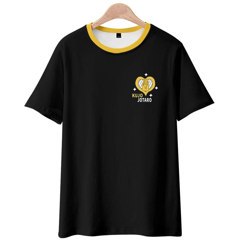 Jojo camiseta de manga curta para homens e mulheres, aventura maravilhosa, animação periférica, chengtaro, sombra jiliangji, anime, gola redonda