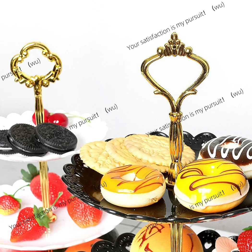 Three-tier cake stall fruit plate. Birthday party placement