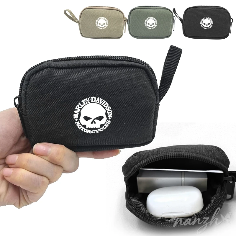 Mini Headphone Handbag Wallet Motorcycle Logo Zipper Auto Keybag Accessories For Harley Davidson Electra Glide Ultra Classic